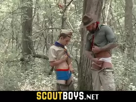 Little gay twink ass stretched by massive dick scoutmaster bareback in woods-SCOUTBOYS.NET