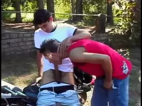 Straight Up His Ass #3 - Latin gays fuck in the outdoors